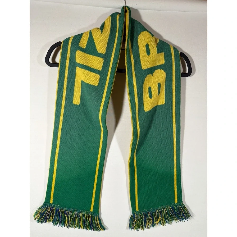Brazil Soccer Knit‎ Scarf Green Yellow Futbol Fan Streetwear Football Core